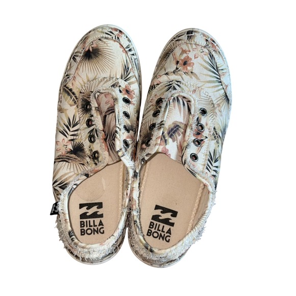 Billabong Shoes - Billabong Cruiser Floral Print‎ Canvas Slip On Shoes Women's Size 7.5